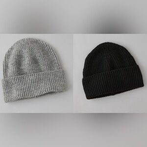 TWO American Eagle Outfitters Gray and Black Beanies NWT